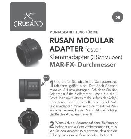 Montageanleitung Rusan MAR FX Adapter