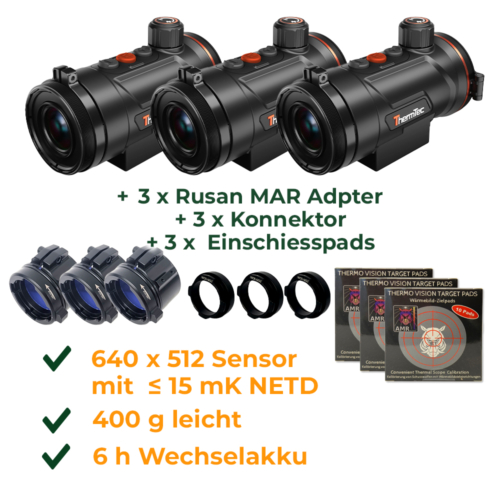 ThermTec Hunt 650 Pro Wärmebild-Vorsatzgerät - 3er Set